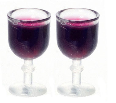 Dollhouse Miniature Glass Of Red Wine, 2